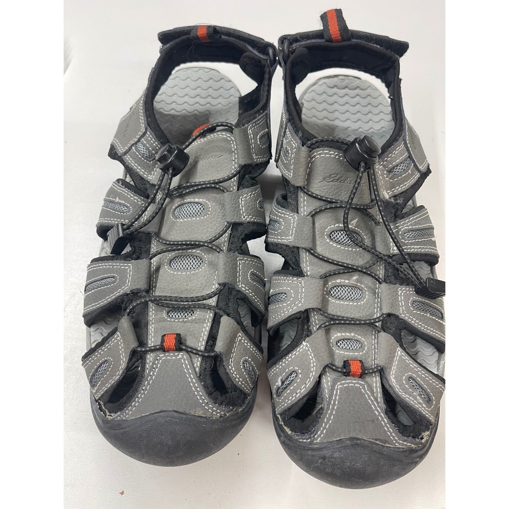 Eddie‎ Bauer Tommy Mens Grey Leather Closed Toe Fisherman Hiking Sandals Size 11